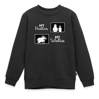 Capybara Amoureux Mon Problème Mon Pictogramme Maman Papa - Sweat Premium enfant bio - noir - Devant - AI Model Kid Female (0cm)