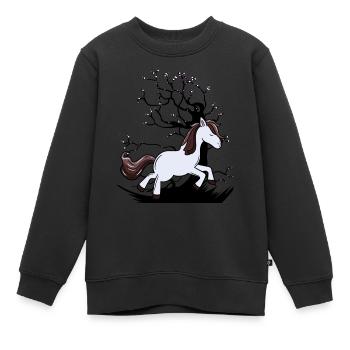Cheval sauvage Poney Chevaux Enfant Enfants - Sweat Premium enfant bio - noir - Devant - AI Model Kid Female (0cm)