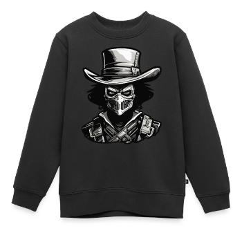 Cowboy / Far West / Désert / Lasso / Rodéo - Sweat Premium enfant bio - noir - Devant - AI Model Kid Female (0cm)