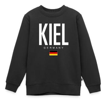 Kiel - Kinder Premium Organic Sweatshirt - Schwarz - Vorne - AI Model Kid Female (0cm)