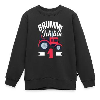 1. Geburtstag Traktor 1 Jahr Geburtstagsshirt - Kinder Premium Organic Sweatshirt - Schwarz - Vorne - AI Model Kid Female (0cm)