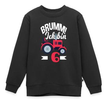 6. Geburtstag Traktor 6 Jahre Geburtstagsshirt - Kinder Premium Organic Sweatshirt - Schwarz - Vorne - AI Model Kid Female (0cm)