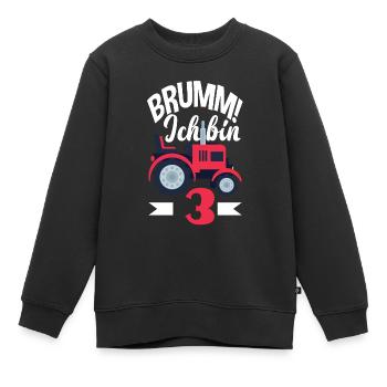 3. Geburtstag Traktor 3 Jahre Geburtstagsshirt - Kinder Premium Organic Sweatshirt - Schwarz - Vorne - AI Model Kid Female (0cm)