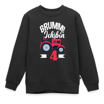 4. Geburtstag Traktor 4 Jahre Geburtstagsshirt - Kinder Premium Organic Sweatshirt - Schwarz - Vorne - AI Model Kid Female (0cm)