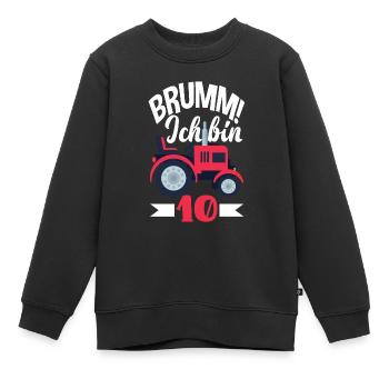 10. Geburtstag Traktor 10 Jahre Geburtstagsshirt - Kinder Premium Organic Sweatshirt - Schwarz - Vorne - AI Model Kid Female (0cm)