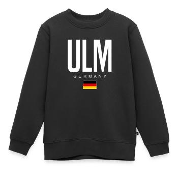 Ulm - Sweat Premium enfant bio - noir - Devant - AI Model Kid Female (0cm)