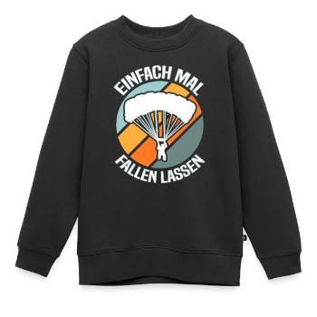 Fallschirmspringen Fallschirmspringer - Kinder Premium Organic Sweatshirt - Schwarz - Vorne - AI Model Kid Female (0cm)