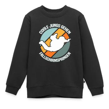 Fallschirmspringen Fallschirmspringer - Kinder Premium Organic Sweatshirt - Schwarz - Vorne - AI Model Kid Female (0cm)