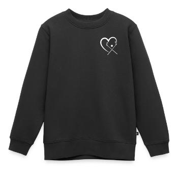 Floorball Heart Floorball Player Floorball Unihock - Kinder Premium Organic Sweatshirt - Schwarz - Vorne - AI Model Kid Female (0cm)
