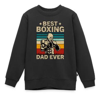 Bester Boxvater aller Zeiten - Kinder Premium Organic Sweatshirt - Schwarz - Vorne - AI Model Kid Female (0cm)