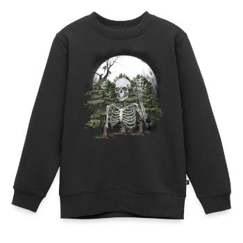 Wald Geist Gespenst Mitternacht Spuk Halloween - Kinder Premium Organic Sweatshirt - Schwarz - Vorne - AI Model Kid Female (0cm)