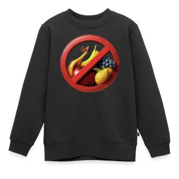 L’abstinence de fruits avec les panneaux d’interdiction - Sweat Premium enfant bio - noir - Devant - AI Model Kid Female (0cm)