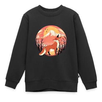 Fuchs Füchse Wildnis - Kinder Premium Organic Sweatshirt - Schwarz - Vorne - AI Model Kid Female (0cm)