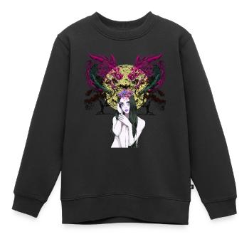Drachen Mädchen Märchen Fabelwesen Fabel Drache - Kinder Premium Organic Sweatshirt - Schwarz - Vorne - AI Model Kid Female (0cm)