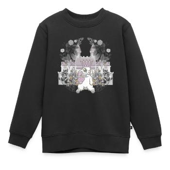 Bunny King souverain rétro Vintage personnage de conte de fées - Sweat Premium enfant bio - noir - Devant - AI Model Kid Female (0cm)
