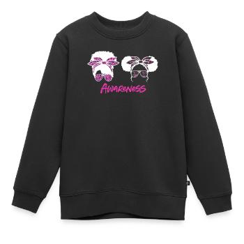 Brustkrebs Bewusstsein - Kinder Premium Organic Sweatshirt - Schwarz - Vorne - AI Model Kid Female (0cm)