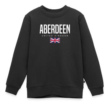 Aberdeen, Royaume-Uni - Sweat Premium enfant bio - noir - Devant - AI Model Kid Female (0cm)