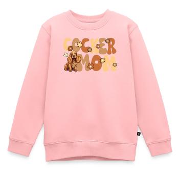Cocker Épagneul Groovy Cocker Maman - Sweat Premium enfant bio - rose - Devant - AI Model Kid Female (0cm)