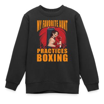 MEINE Lieblingstante trainiert Boxen - Kinder Premium Organic Sweatshirt - Schwarz - Vorne - AI Model Kid Female (0cm)