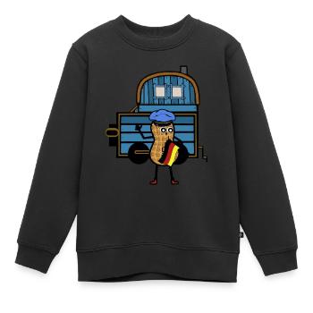 Erdnuss Deutschland Zug Lokomotive Bahn Job - Kinder Premium Organic Sweatshirt - Schwarz - Vorne - AI Model Kid Female (0cm)