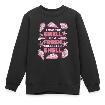 Odeur d’un coquillage fraîchement collecté Coquillage Coquillage - Sweat Premium enfant bio - noir - Devant - AI Model Kid Female (0cm)
