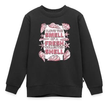 Odeur d’un coquillage fraîchement collecté Coquillage Coquillage - Sweat Premium enfant bio - noir - Devant - AI Model Kid Female (0cm)