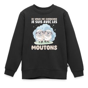 Wenn Du Mich Suchst, Bin Ich Bei Den Schafen - Kinder Premium Organic Sweatshirt - Schwarz - Vorne - AI Model Kid Female (0cm)