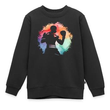 Boxen - Kinder Premium Organic Sweatshirt - Schwarz - Vorne - AI Model Kid Female (0cm)