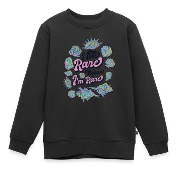 J’aime Rare parce que je suis Rare Shell Seashell - Sweat Premium enfant bio - noir - Devant - AI Model Kid Female (0cm)