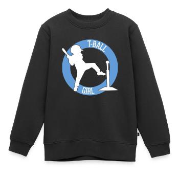 T-Ball Sister Teeball Sister Joueur de T-Ball - Sweat Premium enfant bio - noir - Devant - AI Model Kid Female (0cm)