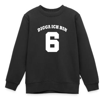 6 Year Old Birthday Kids - Digga I'm 6 - Kids Premium Organic Sweatshirt - black - Front - AI Model Kid Female (0cm)
