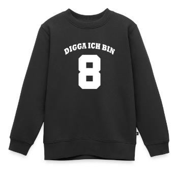 Enfants d’anniversaire de 8 ans - Digga J’ai 8 ans - Sweat Premium enfant bio - noir - Devant - AI Model Kid Female (0cm)