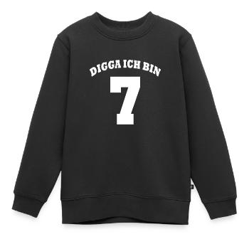 7 Jahre Geburtstag Kinder - Digga ich bin 7 - Kinder Premium Organic Sweatshirt - Schwarz - Vorne - AI Model Kid Female (0cm)