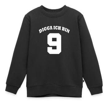Enfants d’anniversaire de 9 ans - Digga J’ai 9 ans - Sweat Premium enfant bio - noir - Devant - AI Model Kid Female (0cm)