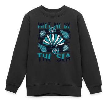 Rencontrez-moi près de la mer coquillage sac coquillage coquillage - Sweat Premium enfant bio - noir - Devant - AI Model Kid Female (0cm)