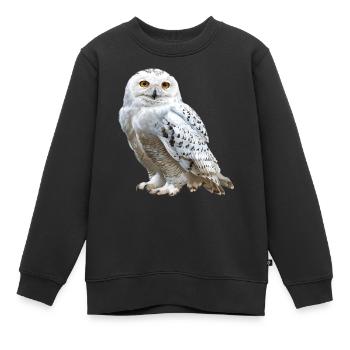 Harfang des neiges - Sweat Premium enfant bio - noir - Devant - AI Model Kid Female (0cm)