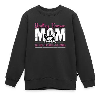 Éleveur de volaille Maman L’idole L’éleveur de poulets - Sweat Premium enfant bio - noir - Devant - AI Model Kid Female (0cm)