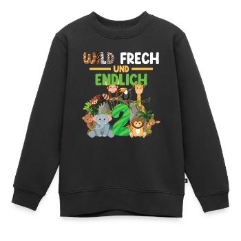 Wild Frech Und Endlich 2 - Kinder Premium Organic Sweatshirt - Schwarz - Vorne - AI Model Kid Female (0cm)