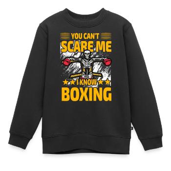 Du kannst mich nicht erschrecken, ich kenne Boxen - Kinder Premium Organic Sweatshirt - Schwarz - Vorne - AI Model Kid Female (0cm)
