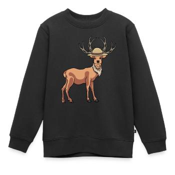 Waldtier Hirsch Schweden Finnland Skandinavien - Kinder Premium Organic Sweatshirt - Schwarz - Vorne - AI Model Kid Female (0cm)
