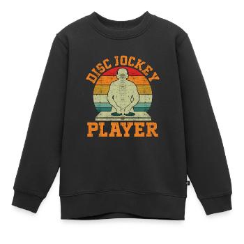 Disc Jockey Player Retro Disco Hall Disc Jockeys - Sweat Premium enfant bio - noir - Devant - AI Model Kid Female (0cm)