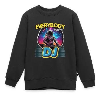 Disc Jockey Everybody Loves DJ Music Disc Jockeys - Kinder Premium Organic Sweatshirt - Schwarz - Vorne - AI Model Kid Female (0cm)