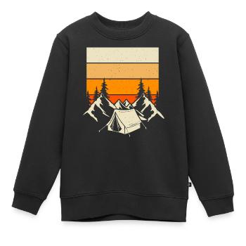 Tentes de camping - Sweat Premium enfant bio - noir - Devant - AI Model Kid Female (0cm)