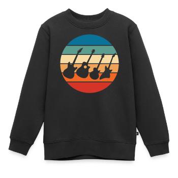 Gitarrist - Kinder Premium Organic Sweatshirt - Schwarz - Vorne - AI Model Kid Female (0cm)