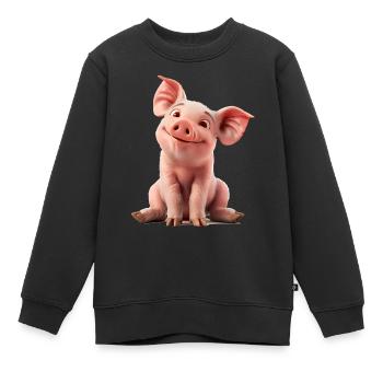 Ferkel sind wie auch der Mensch, Allesfresser - Kinder Premium Organic Sweatshirt - Schwarz - Vorne - AI Model Kid Female (0cm)