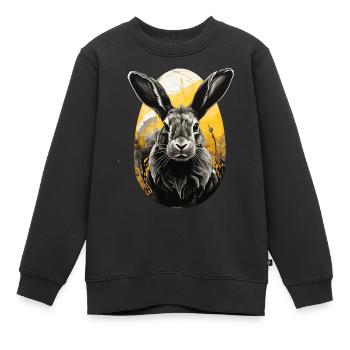 Hase, Osterhase, Kaninchen - Kinder Premium Organic Sweatshirt - Schwarz - Vorne - AI Model Kid Female (0cm)