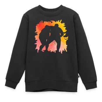 Sumo - Kinder Premium Organic Sweatshirt - Schwarz - Vorne - AI Model Kid Female (0cm)