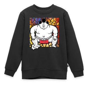 Sumo - Kinder Premium Organic Sweatshirt - Schwarz - Vorne - AI Model Kid Female (0cm)