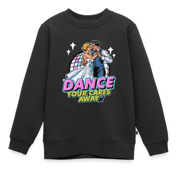 Ballroom Dance Your Cares Dancing Ballroom Dancer - Kinder Premium Organic Sweatshirt - Schwarz - Vorne - AI Model Kid Female (0cm)