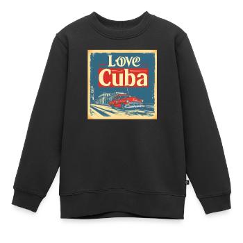 Cuba La Havane Voiture Ancienne - Sweat Premium enfant bio - noir - Devant - AI Model Kid Female (0cm)